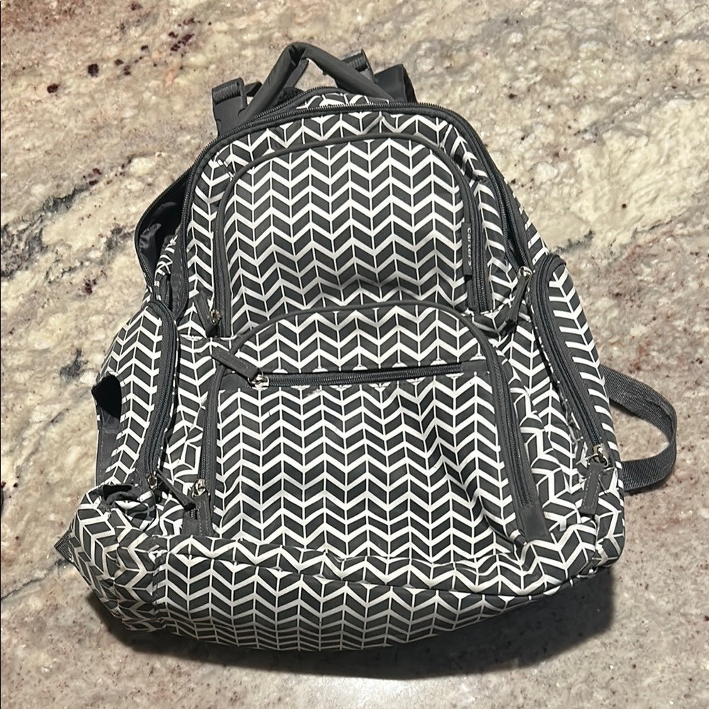 Carter’s Gray and White Chevron Backpack Baby Bag